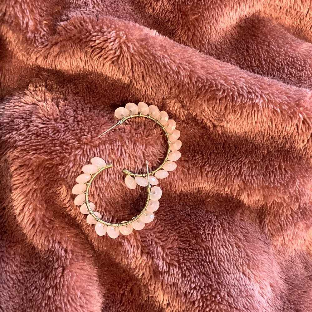 Light Pink Hoop-style Earrings